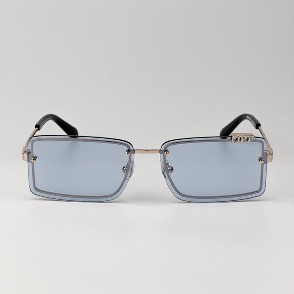 Off-White TAMPA Men Sunglasses Gold Blue Rectangular | Model OERI13N 7640 main image 8